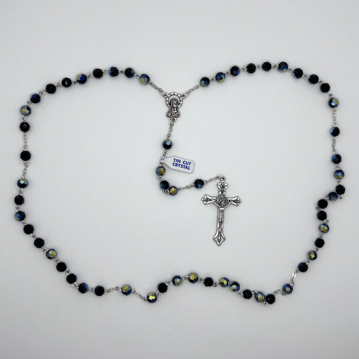Rosario de cristal facetado 32 fases – cuentas de 6 mm