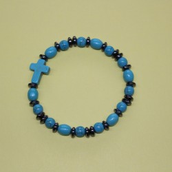 Pulsera de hematite y piedra azul