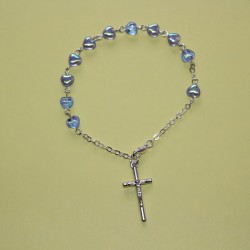 Pulsera de cristal corazón azul