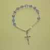 Pulsera de cristal con corazones azules – cuentas de 6 mm