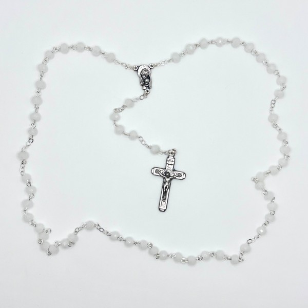 Rosario de cristal facetado 32 fases – cuentas de 6 mm
