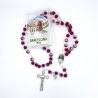 Rosario de cristal facetado rojo edición Papa Leone XIV – cuentas de 6 mm