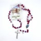 Rosario de cristal facetado rojo edición Papa Leone XIV – cuentas de 6 mm