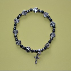 Pulsera hematite y corazón metal hematite