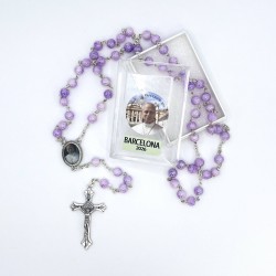 Rosario cristal nacarado lila