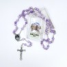 Rosario de cristal nacarado lila edición PAPA Leone XIV – cuentas de 6 mm