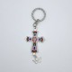 Llavero de cruz esmaltada en metal – varios colores