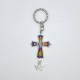 Llavero de cruz esmaltada en metal – varios colores