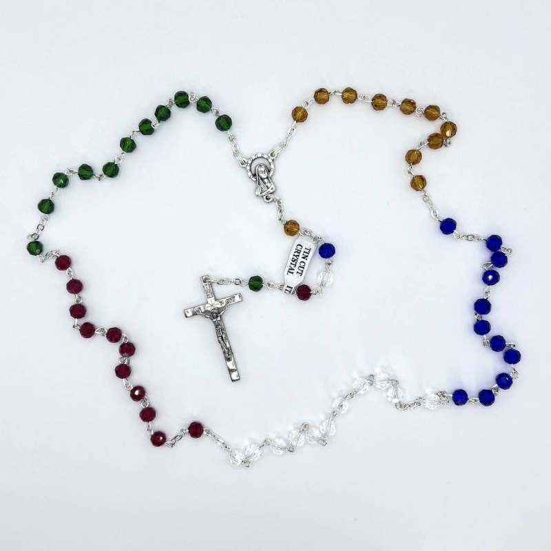 Rosario cristal facetado misionero
