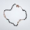 Gargantilla collar rosario de cristal negro y bronce – cuentas de 4 mm