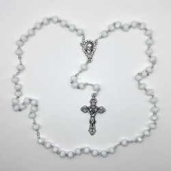 Rosario cristal blanco tiza