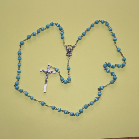 Rosario ojo de gato azul