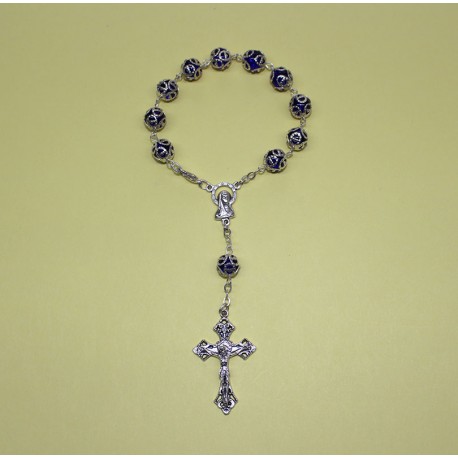 Décima cristal con copete azul