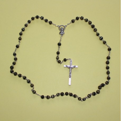 Rosario ojo de gato marron