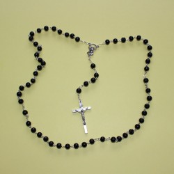 Rosario cristal redondo negro