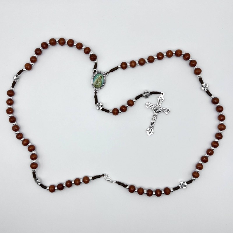 Rosario de cuerda madera