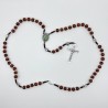 Rosario de cuerda de madera redonda con misterios de San Benito – cuentas de 6 mm