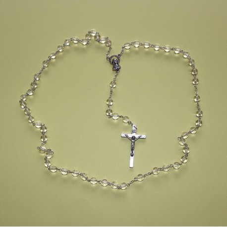 Rosario cristal redondo transparente