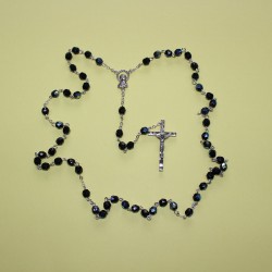 Rosario cristal facetado negro