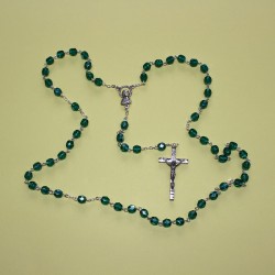 Rosario cristal facetado verde