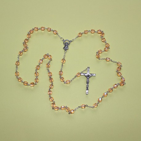 Rosario cristal facetado rosa