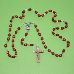 Rosario madera ovalada natural