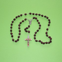 Rosario madera ovalada oscuro