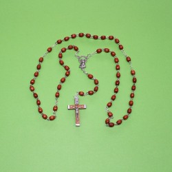 Rosario madera ovalada natural