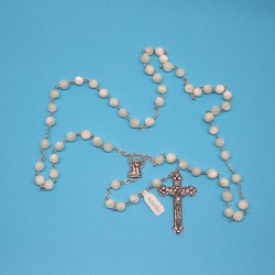 Rosario auténtico nácar redondo