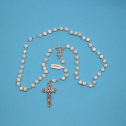Rosario auténtico nácar redondo