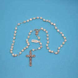 DELL'ARTE Artículos religiosos con caja para rosario rosario de auténtica nácar de 8 mm de primera calidad SRL 