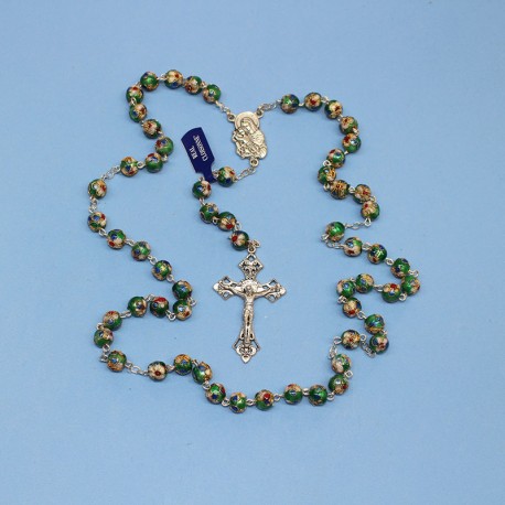 Rosario cloisonné verde