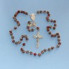 Rosario cloisonné rojo – artesanal con cuentas de 8 mm