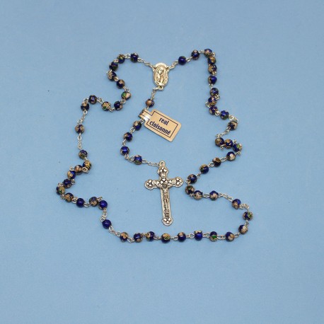 Rosario cloisonné azul