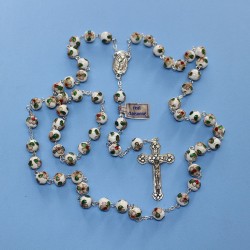 Rosario cloisonné blanco