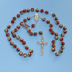 Rosario cloisonné rojo