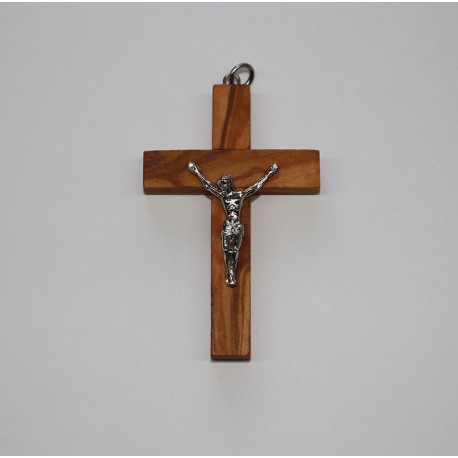 Cruz de madera de olivo con cristo clsico