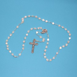 Rosario auténtico nácar corazón