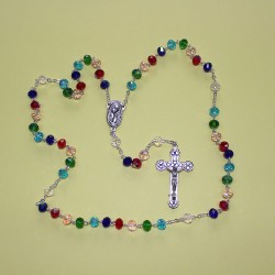 Rosario cristal facetado ab 8x9mm multicolor