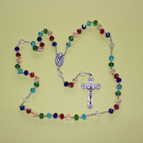 Rosario cristal facetado ab 8x9mm multicolor