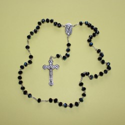 Rosario cristal facetado ab 8x9mm negro