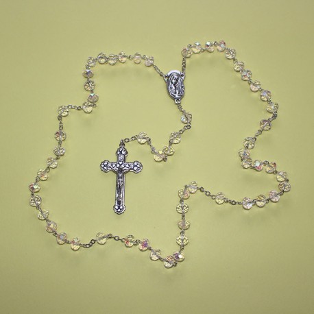 Rosario cristal facetado ab 8x9mm transparente