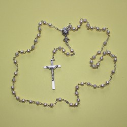 Rosario de cristal perla cáliz