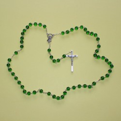 Rosario cristal redondo verde