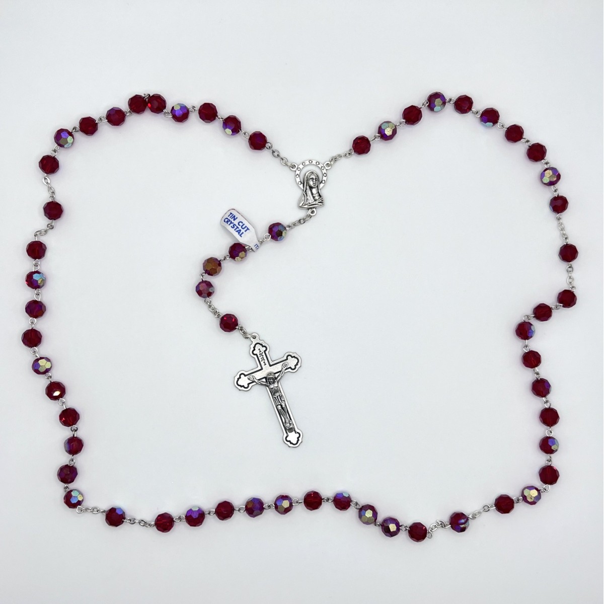 Rosario de cristal facetado 32 fases – cuentas de 8 mm
