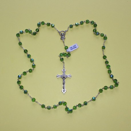 Rosario cristal facetado 32 fases verde