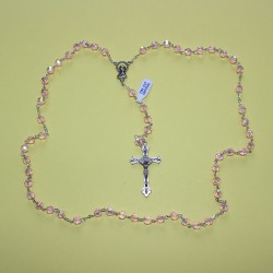 Rosario cristal facetado 32 fases rosa