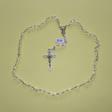 Rosario cristal facetado 32 fases transparente