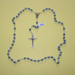 Rosario cristal facetado 32 fases azul