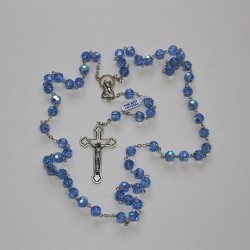 Rosario cristal facetado 32 fases azul